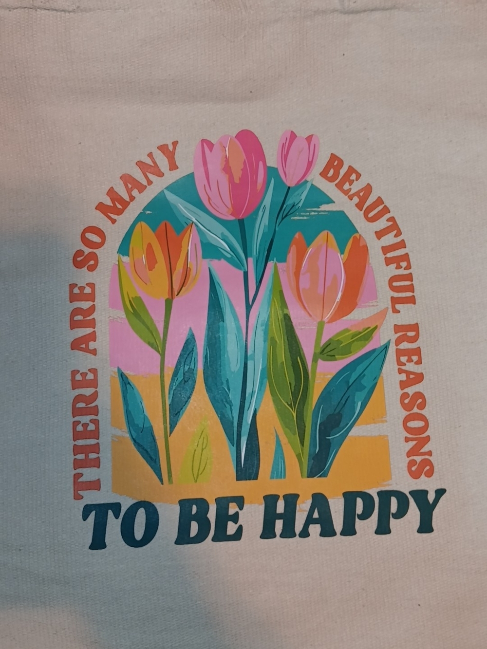 Floral Tulip Wall Art Print in Pink, Orange & Teal